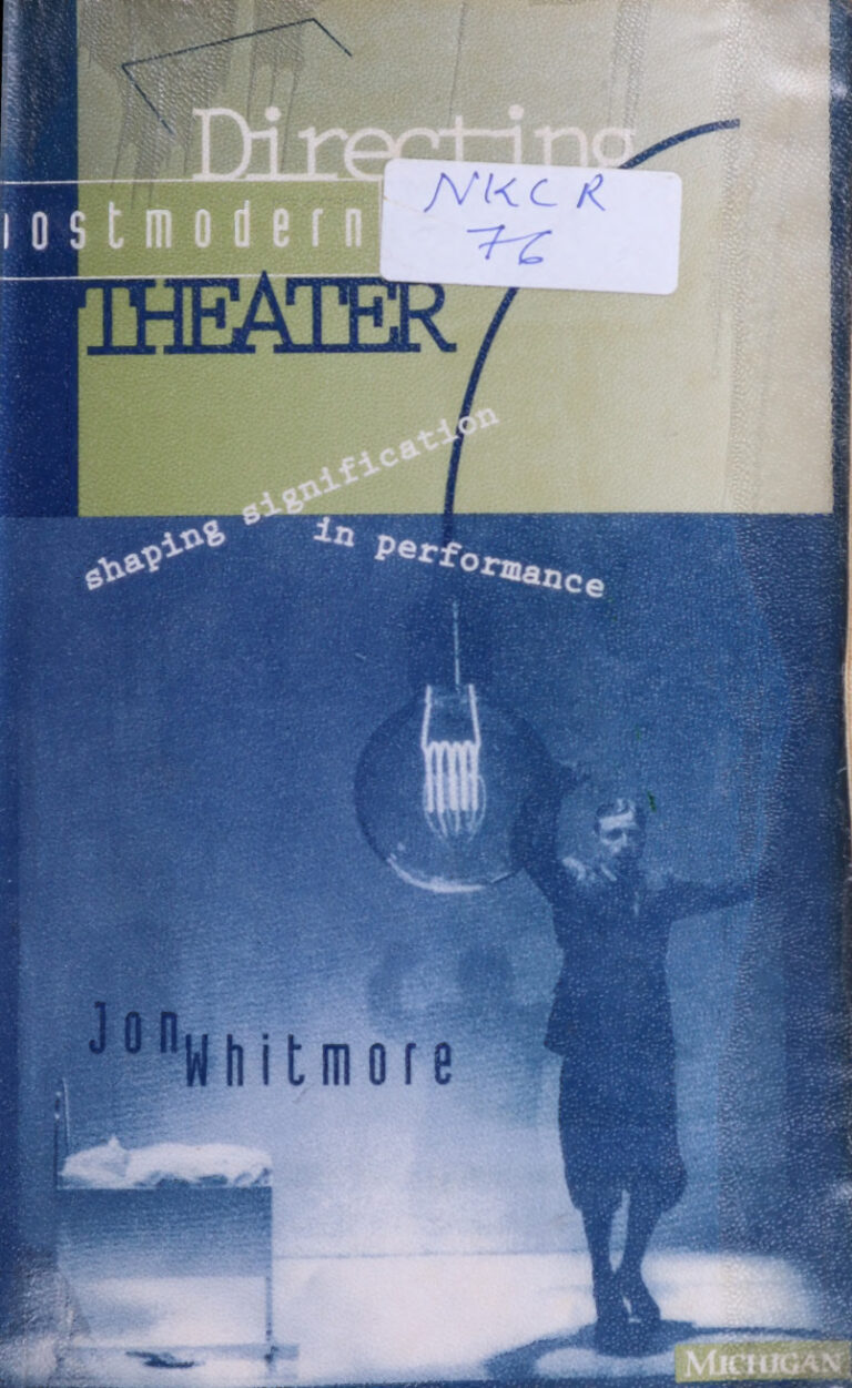 Directing postmodern theater Jon whitmore Kitap Kapağı
