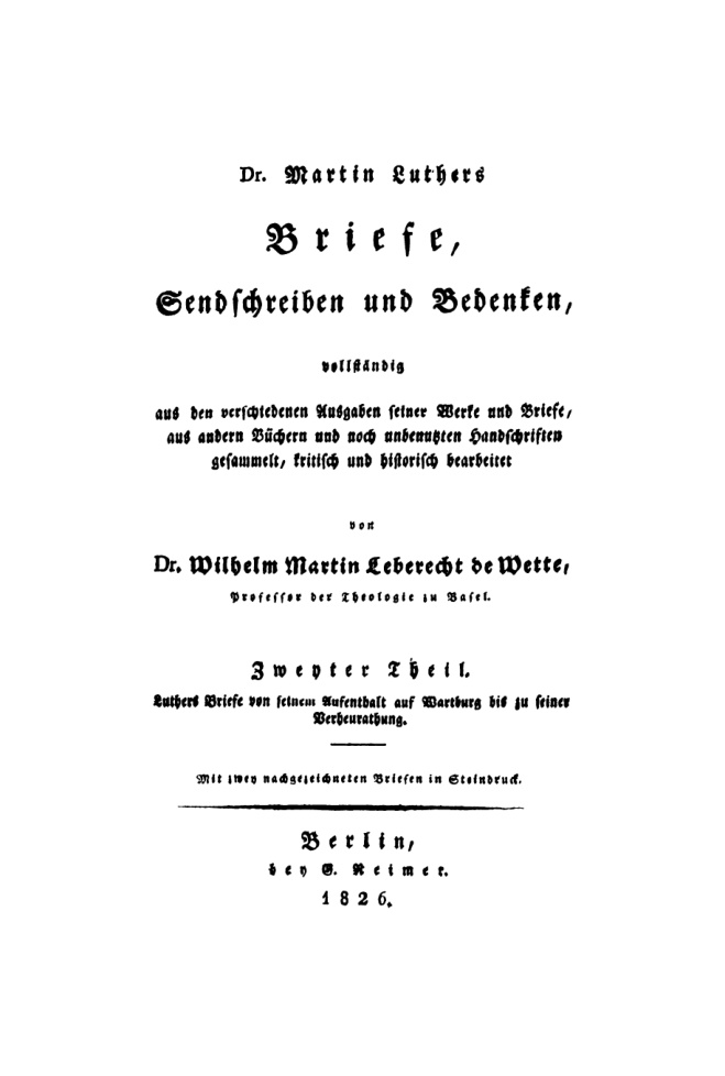 Dr Martin Luthers Briefe Sendschreiben und Bedenken German Edition Wilhelm Martin Leberecht de Wette Kitap Kapağı