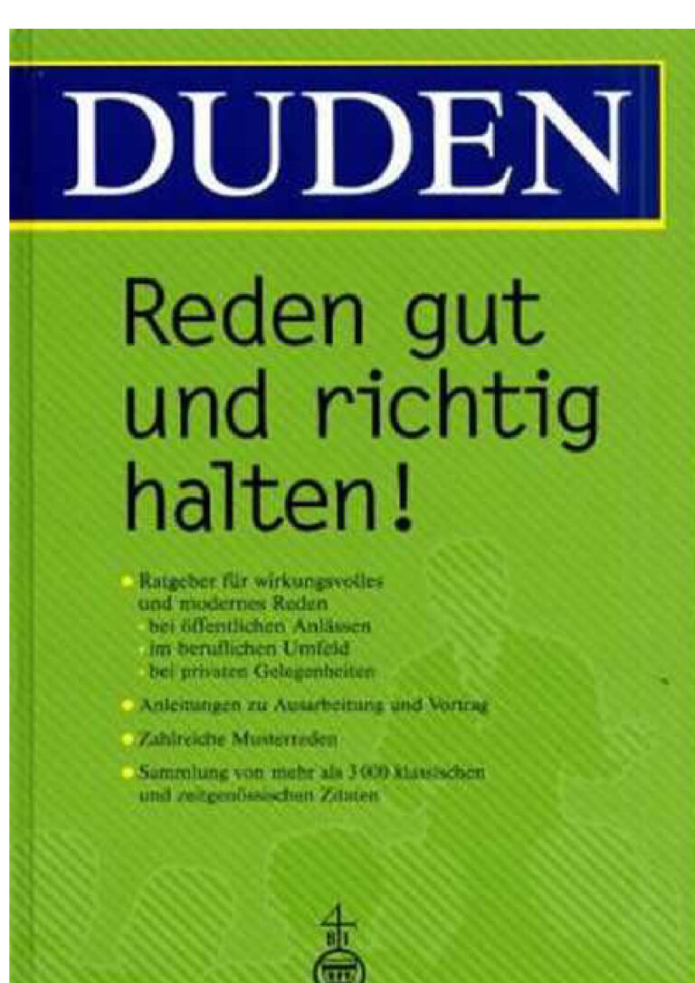 Duden Reden gut und richtig halten German Edition Siegfried A Huth Kitap Kapağı