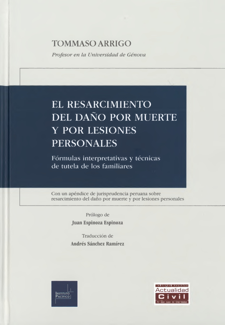 EL RESARCIMIENTO DEL DANO POR MUERTE Y POR LESIONES PERSONALES Spanish Edition Tommaso Arrigo Kitap Kapağı