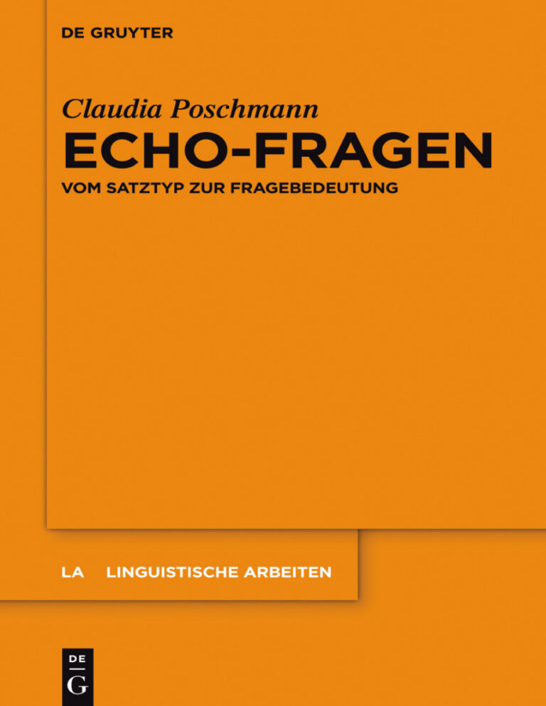 Echo Fragen German Edition Claudia Poschmann Kitap Kapağı