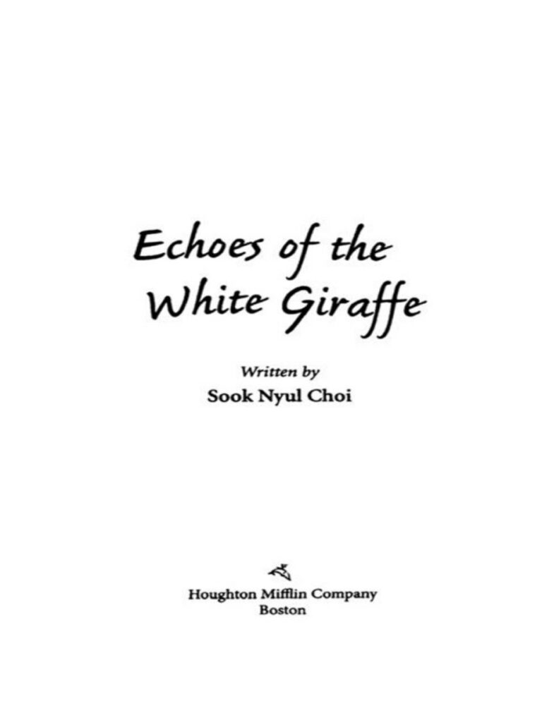 Echoes of the white giraffe Sook Nyul Choi Kitap Kapağı