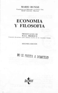 Economia y filosofia Spanish Edition Mario Bunge Kitap Kapağı