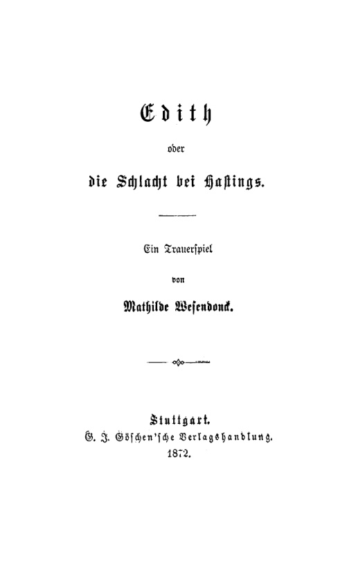 Edith oder die Schlacht bei Hastings German Edition Mathilde Wesendonck Kitap Kapağı