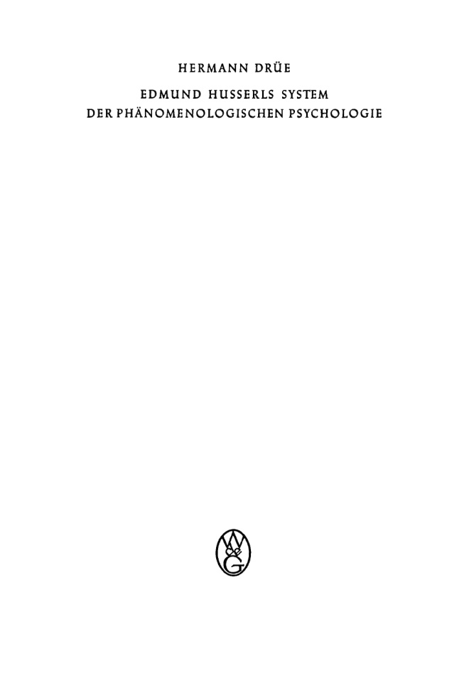 Edmund Husserls System der phanomenologischen Psychologie German Edition Herrmann Druee Kitap Kapağı