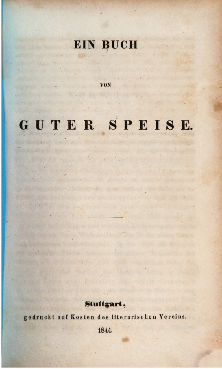 Ein Buch von guter Speise German Edition Johann Andreas Schmeller Kitap Kapağı