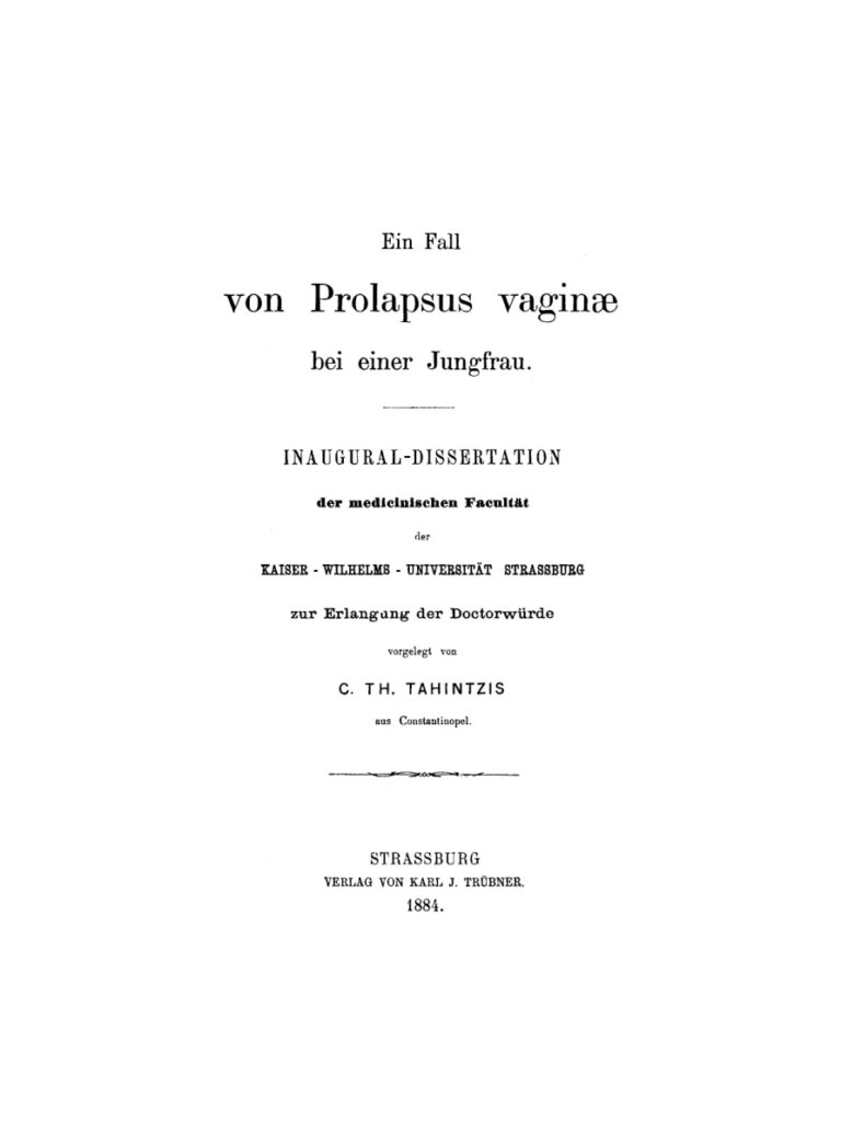 Ein Fall von Prolapsus vaginae bei einer Jungfrau German Edition C Th Tahintzis Kitap Kapağı