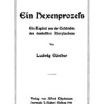 Ein Hexenprozess German Edition Ludwig Gunther Kitap Kapağı