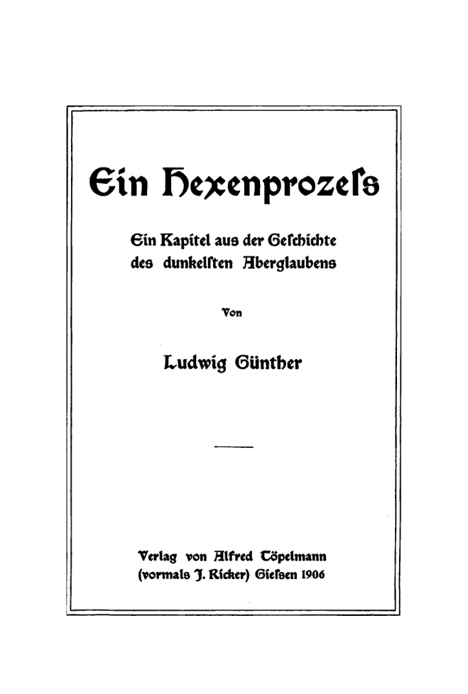 Ein Hexenprozess German Edition Ludwig Gunther Kitap Kapağı