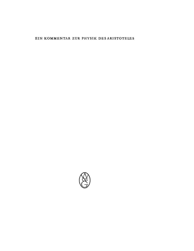 Ein Kommentar zur Physik des Aristoteles German Edition Albert Zimmermann Kitap Kapağı