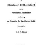 Ein Stendaler Urtheilsbuch aus dem vierzehnten Jahrhundert als Beitrag zur Kenntniss des Magdeburger Rechts German Edition Jacob Frie Kitap Kapağı
