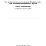 Eine altfranzosische moralisierende Bearbeitung des Liber de monstruosis hominibus orientis nach d einzigen Handschrift German Edition Kitap Kapağı