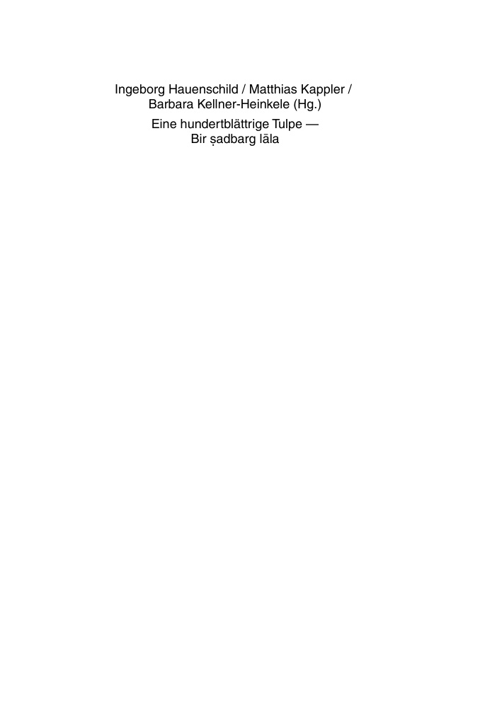 Eine hundertblattrige Tulpe Bir sadbarg lala German Edition Ingeborg Hauenschild Kitap Kapağı