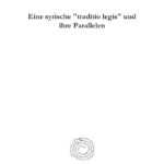 Eine syrische traditio legis und ihre Parallelen German Edition Anton Baumstark Kitap Kapağı