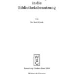 Einfuhrung in die Bibliotheksbenutzung German Edition Rolf Kluth Kitap Kapağı