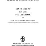 Einfuhrung in die Sozialethik German Edition Heinz Dietrich Wendland Kitap Kapağı
