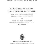 Einfuhrung in die allgemeine Biologie und ihre philosophischen Grund und Grenzfragen German Edition Max Hartmann Kitap Kapağı