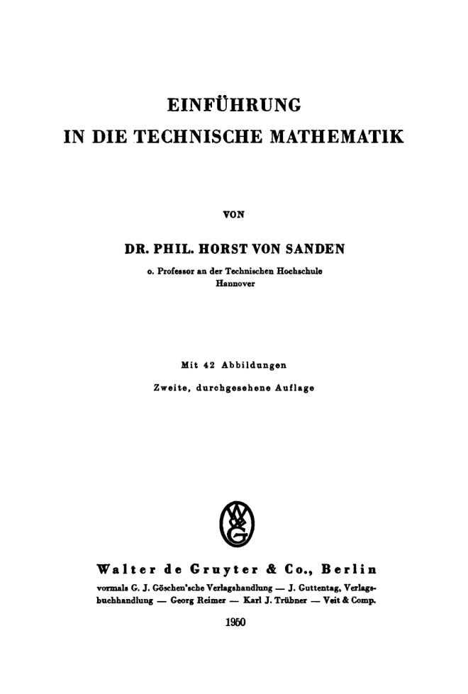 Einfuhrung in die technische Mathematik German Edition Horst Sanden Kitap Kapağı