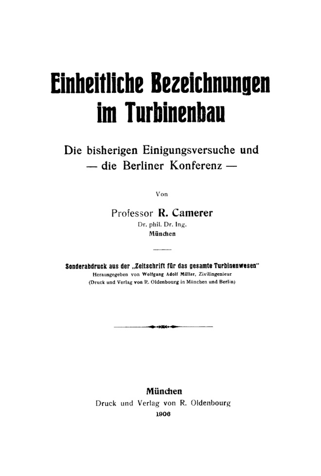 Einheitliche Bezeichnungen fur den Turbinenbau German Edition R Camerer Kitap Kapağı