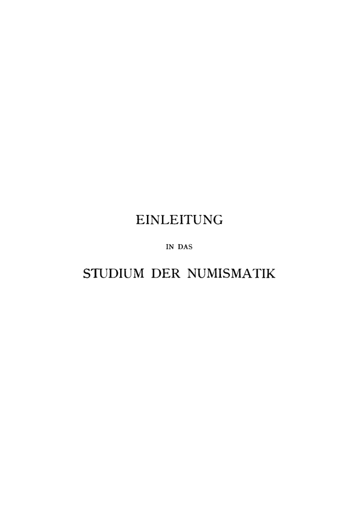 Einleitung in das Studium der Numismatik German Edition Heinrich Halke Kitap Kapağı