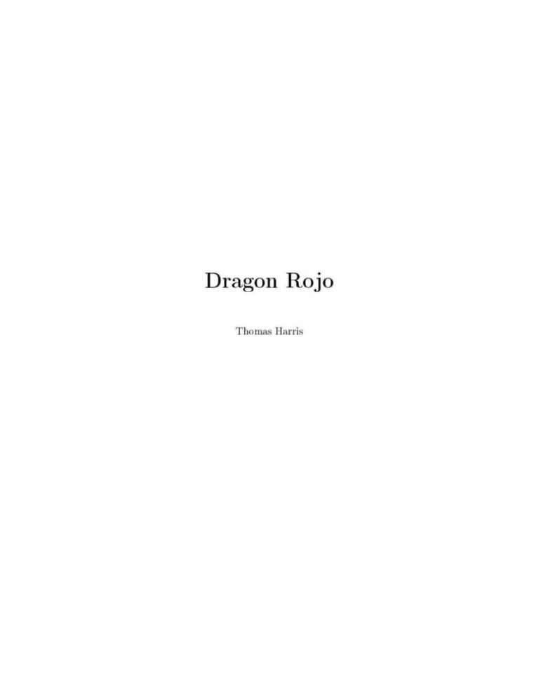 El Dragon Rojo Harris Thomas Kitap Kapağı
