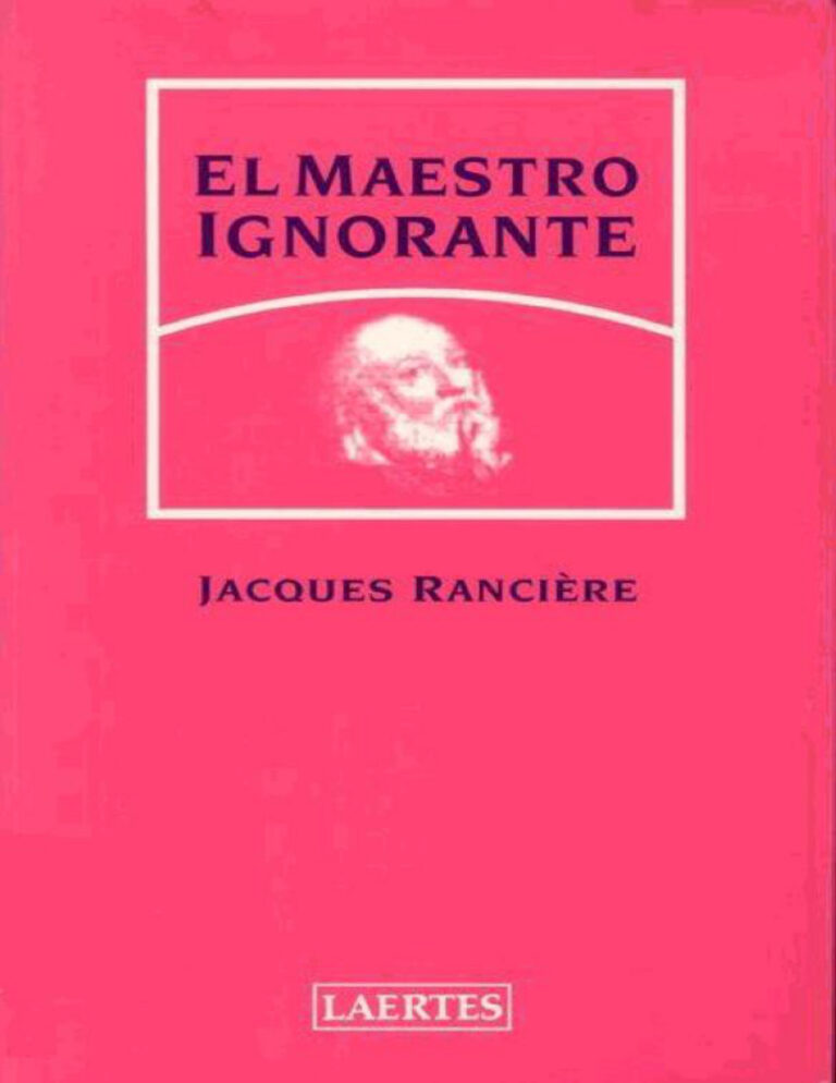 El Maestro Ignorante Jacques Ranciere Kitap Kapağı