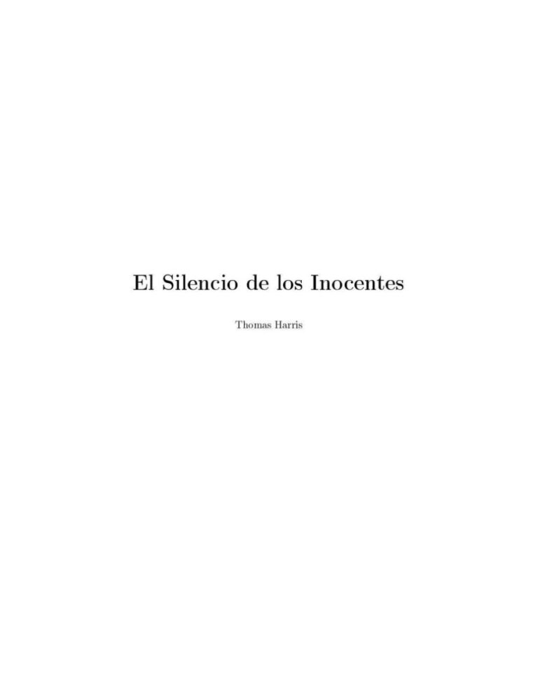 El Silencio de los Harris Thomas Kitap Kapağı
