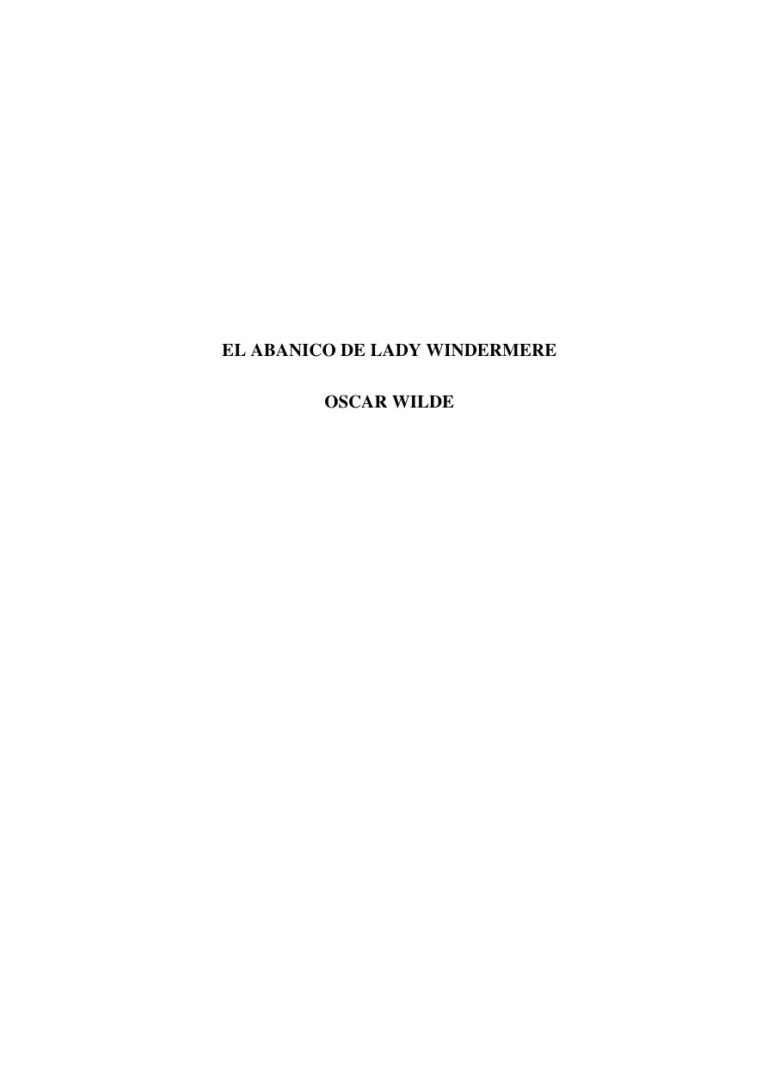 El abanico de Lady Windermere Spanish Edition Oscar Wilde Kitap Kapağı