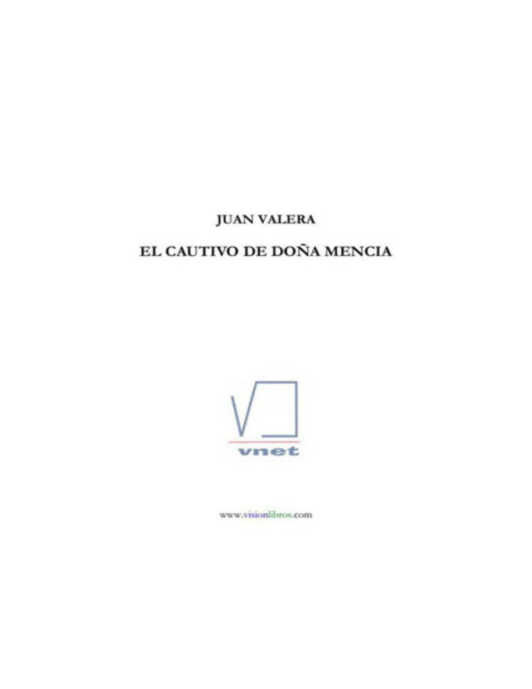 El cautivo de Dona Mencia Juan Valera Kitap Kapağı