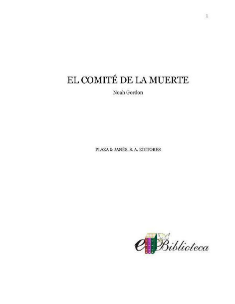 El comite de la muerte Noah Gordon Kitap Kapağı