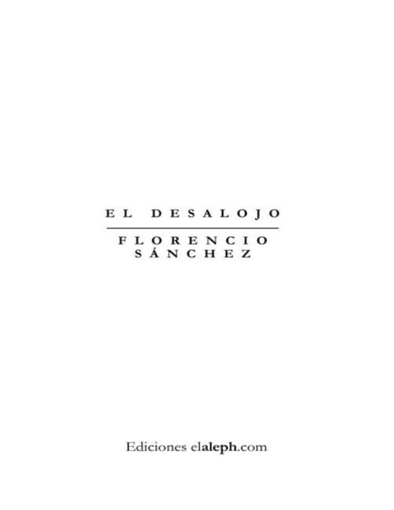 El desalojo Florencio Sanchez Kitap Kapağı