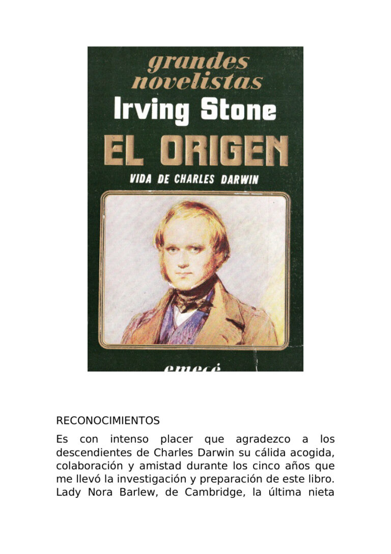 El origen Vida de Charles Darwin Spanish Edition Irving Stone Kitap Kapağı