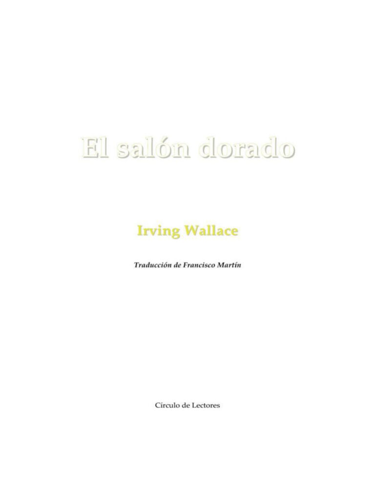 El salon dorado Irving Wallace Kitap Kapağı