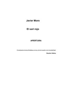El sari rojo Javier Moro Kitap Kapağı