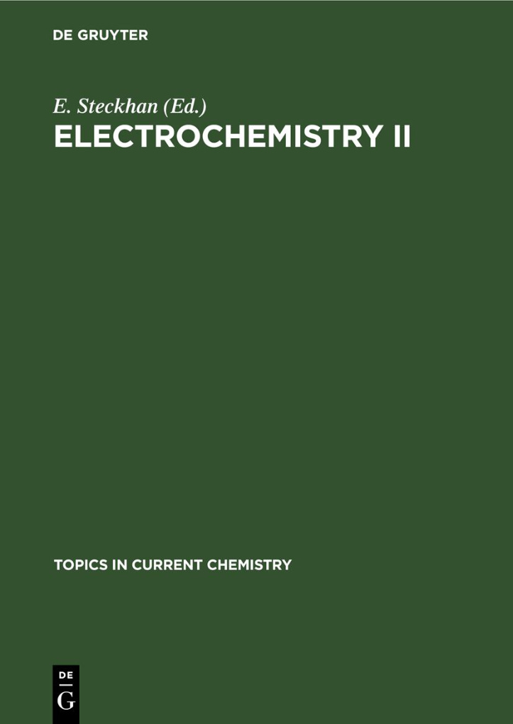 Electrochemistry II German Edition E Steckhan Kitap Kapağı