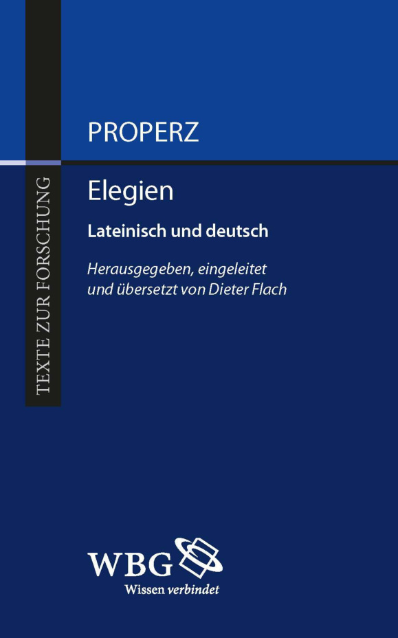 Elegie German Edition Properz Kitap Kapağı