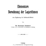 Elementare Berechnung der Logarithmen German Edition Hermann Schubert Kitap Kapağı