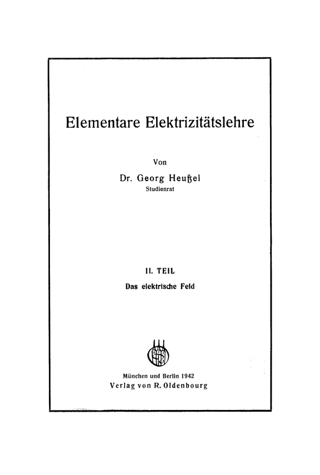 Elementare Elektrizitatslehre German Edition Georg Heussel Kitap Kapağı