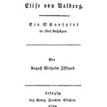 Elise von Valberg German Edition August Wilhelm Iffland Kitap Kapağı