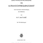 Empfangsprobleme im Ultrahochfrequenzgebiet German Edition H F Matare Kitap Kapağı