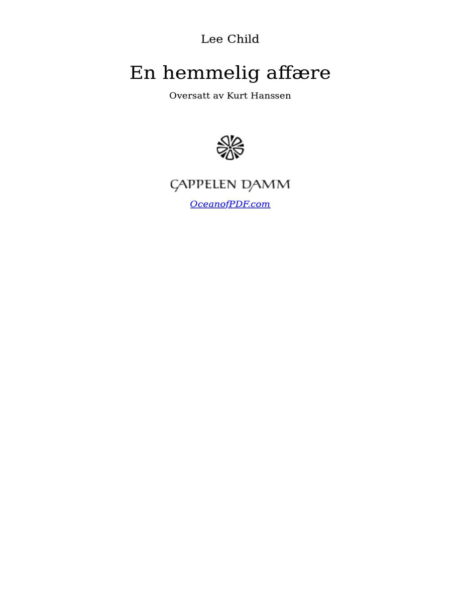 En hemmelig affaere Norwegian Edition Lee Child Kitap Kapağı