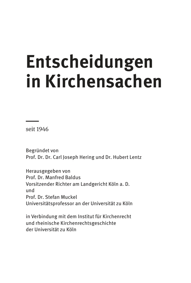Entscheidungen in Kirchensachen seit 1946 Band 65 112015 3062015 German Edition Manfred Baldus Kitap Kapağı