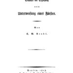 Entwurf der Erziehung und Unterweisung eines Fursten German Edition E M Arndt Kitap Kapağı