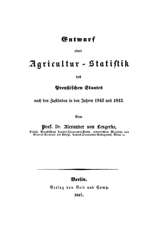 Entwurf einer Agricultur Statistik des Preussischen Staates nach den Zustanden in den Jahren 1842 und 1843 German Edition Alexander L Kitap Kapağı