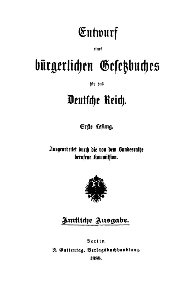 Entwurf eines burgerlichen Gesetzbuches fur das Deutsche Reich Erste Lesung German Edition Kommission zur Ausarbeitung des Entwurfs e Kitap Kapağı