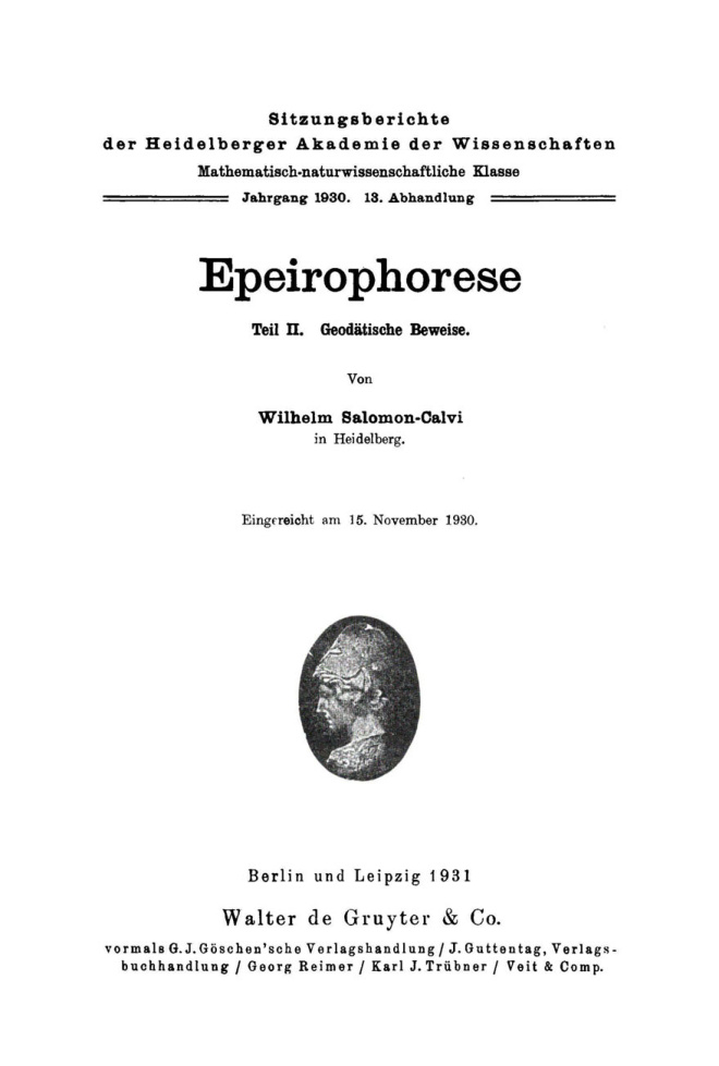 Epeirophorese Teil 2 German Edition Wilhelm Salomon Calvi Kitap Kapağı