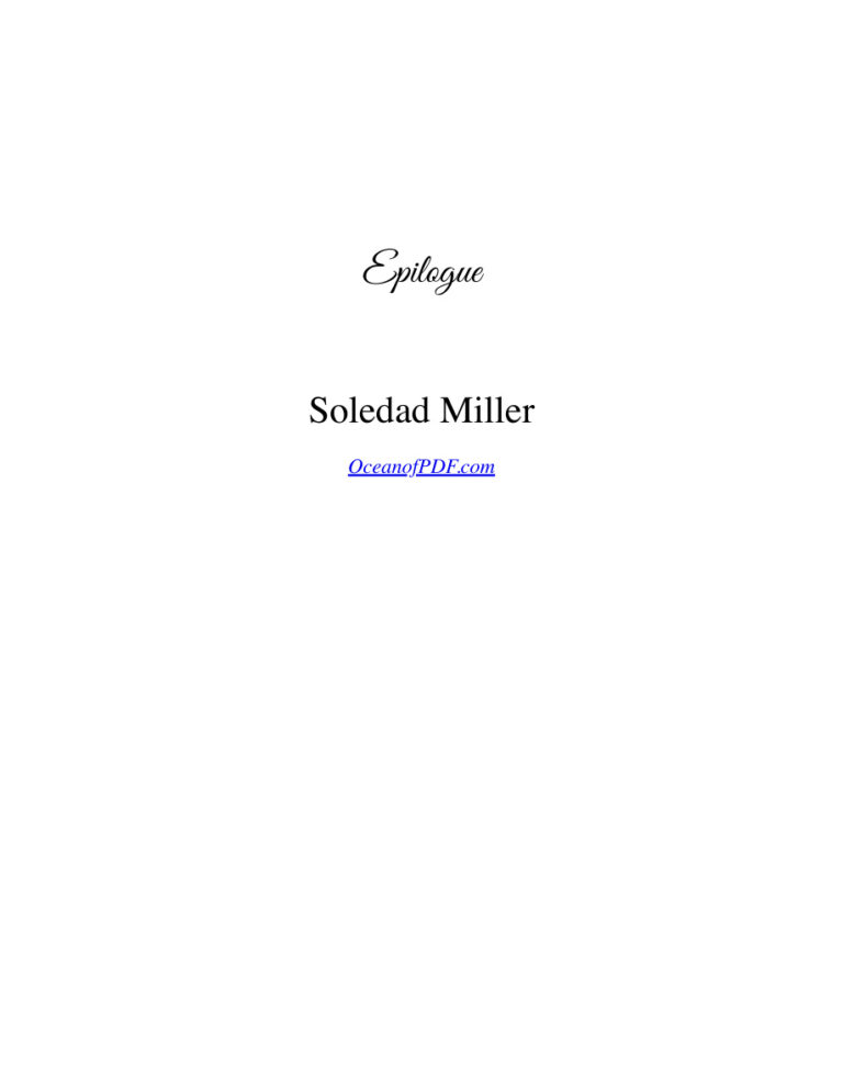 Epilogue Soledad Miller Kitap Kapağı