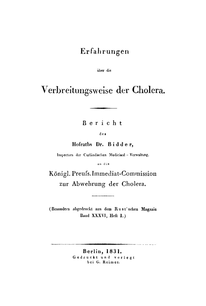 Erfahrungen uber die Verbreitungsweise der Cholera German Edition Bidder Kitap Kapağı