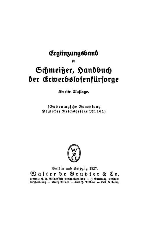 Erganzungsband zu Schmeisser Handbuch der Erwerbslosenfursorge German Edition Herbert Schmeisser Kitap Kapağı