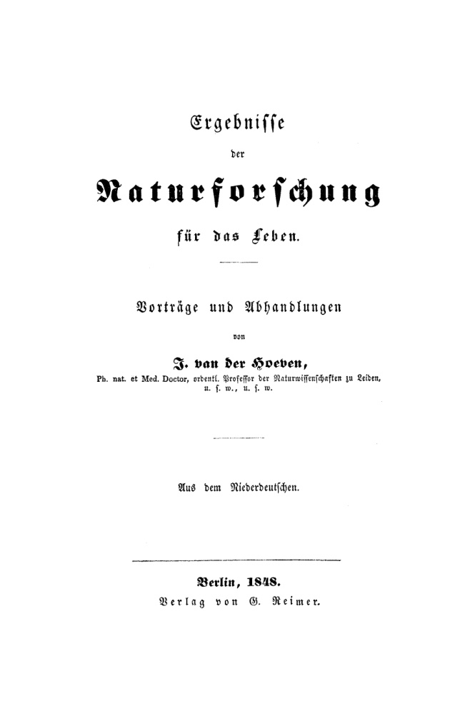 Ergebnisse der Naturforschung fur das Leben German Edition Jan Hoeven Kitap Kapağı